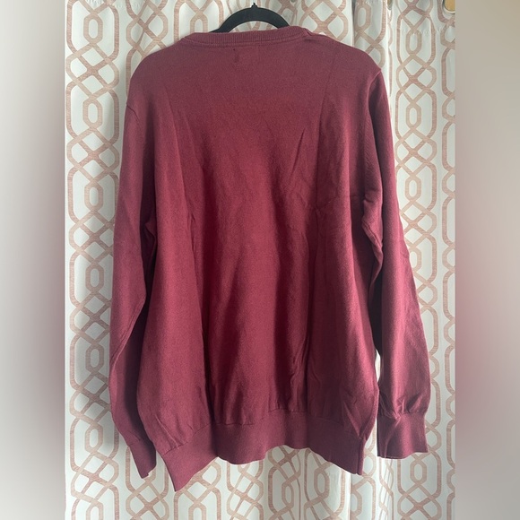 L.L. Bean Men's V-Neck Sweater - Burgundy - Picture 2 of 5